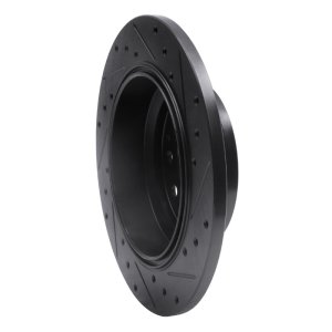 Acura RL Brake Rotor (1) - Rear Left - R1 Concepts - Drilled & Slotted - Black - `99-`01